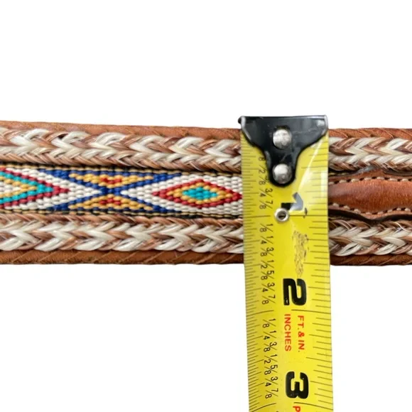 Tony Lama Men's Aged Bark Badlands Horse-Hair Belt - Picture 10 of 10